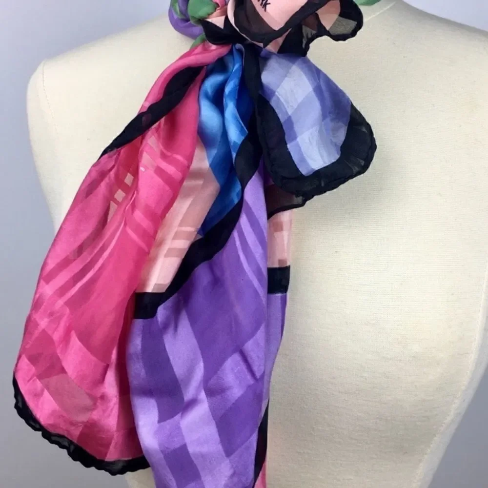 Playful Vintage 80’s Rainbow Neck / Hair / Bag Scarf